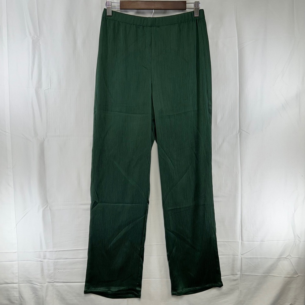 Calvin Klein Pants Womens Small Sycamore Green Plisse Pleated High Rise Straight